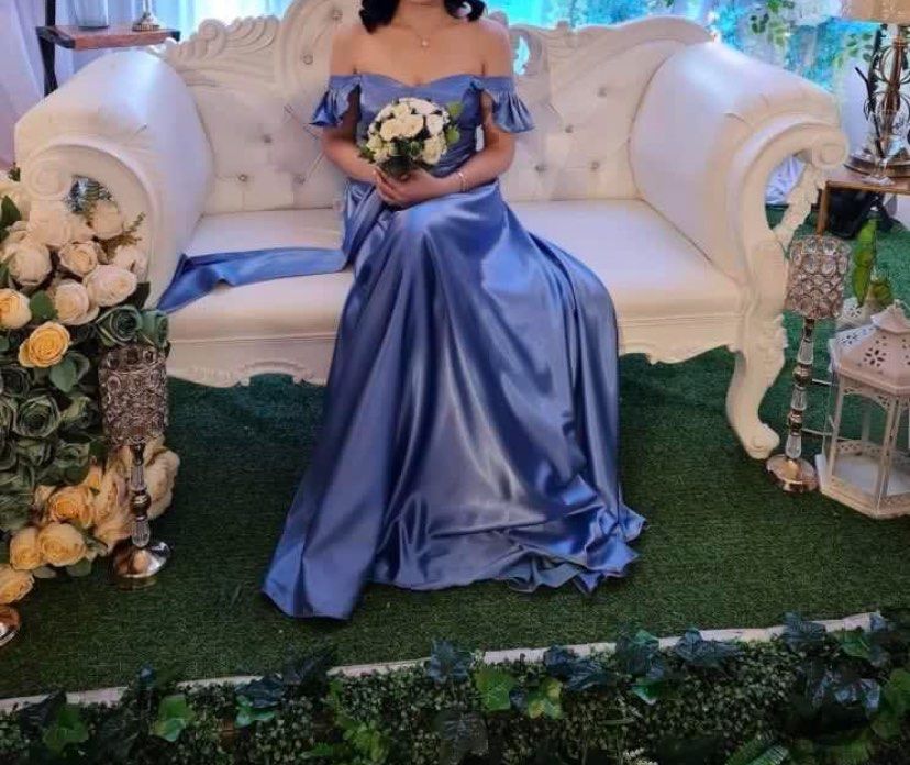 Dusty Blue Bridesmaids gown (Category: Evening dresses & gowns) located in Taguig. Submitted by joyce0618 (Listing ID 1316123535, Image 2). Description: Premium Silk with lining Dusty Blue Fits Small - Medium .