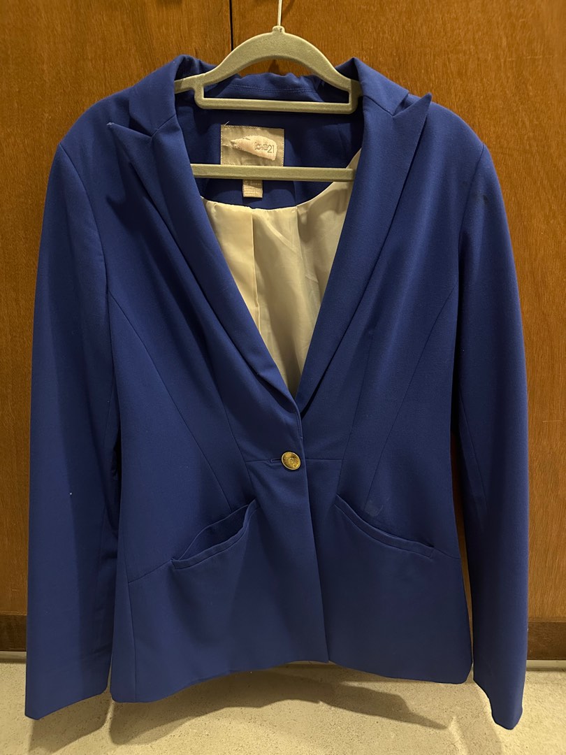 Royal blue blazer forever 21 sale