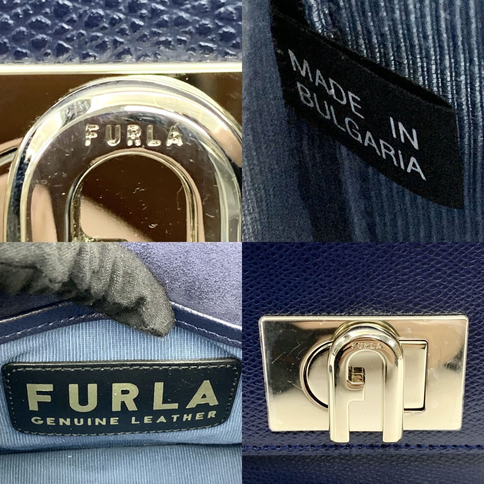 FURLA NAVY TURN LOCK CHAIN SHOULDER BAG 247034899 HM, Women's