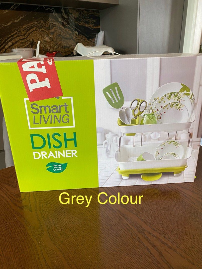 Grey White Colour Dish Drainer by Smart Living OG