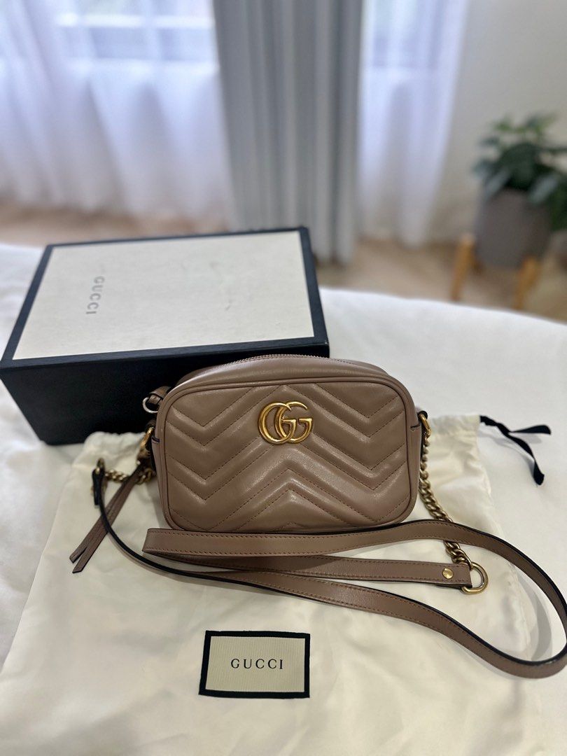 Gucci GG Marmont Nude Mini Camera Bag