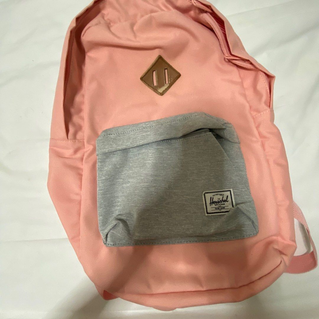 Herschel Pink Gray Backpack Women s Fashion Bags Wallets Backpacks on Carousell