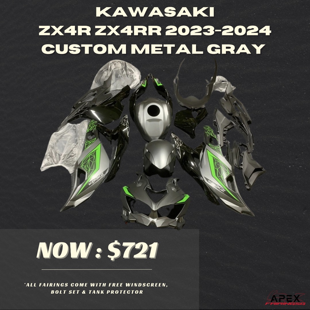 Kawasaki ZX4R / ZX4RR 2023-2024 Custom Metal Grey Fairing Kawasaki ZX4R / ZX4RR 2023-2024 Custom Metal Grey Fairing