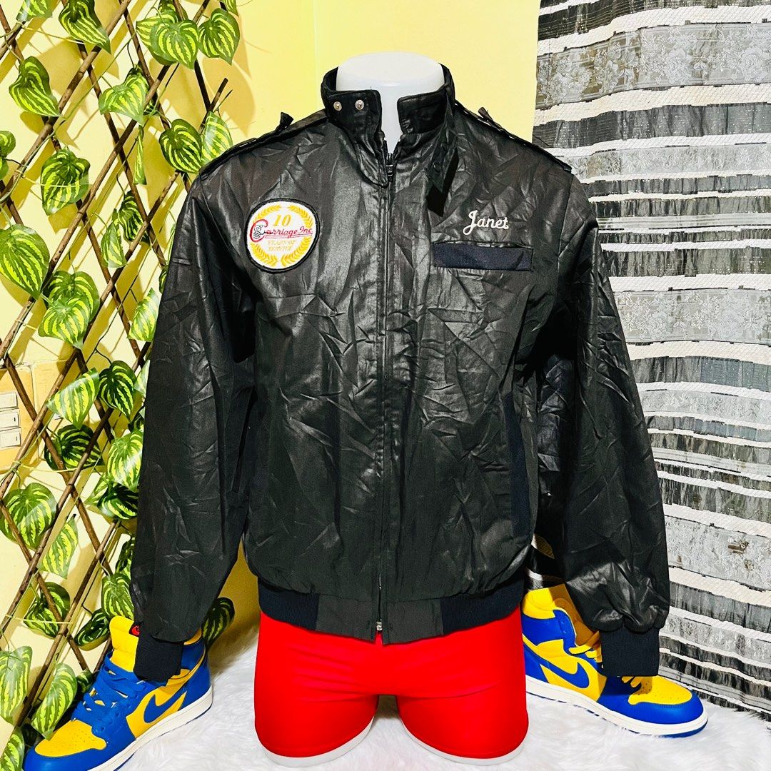 KING LOUIE MOTORCYCLE RIDER WINDBREAKER WEATHERPROOF ZIPPER JACKET COAT VINTAGE BLACK SMALL 23x24.5 Women s Fashion Coats Jackets and Outerwear on Carousell