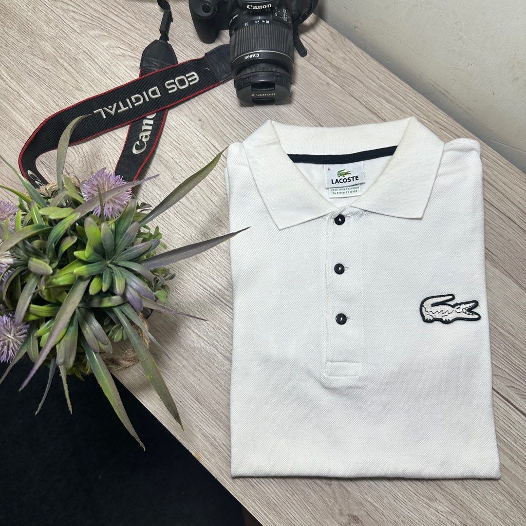 Lacoste Salvador White Rare Logo Short Sleeve Polo F8330
