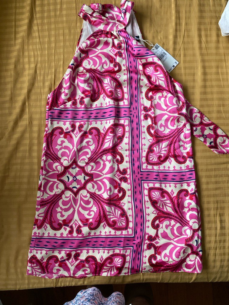 strapless open back dress Myra Mini Halter Dress in Pink