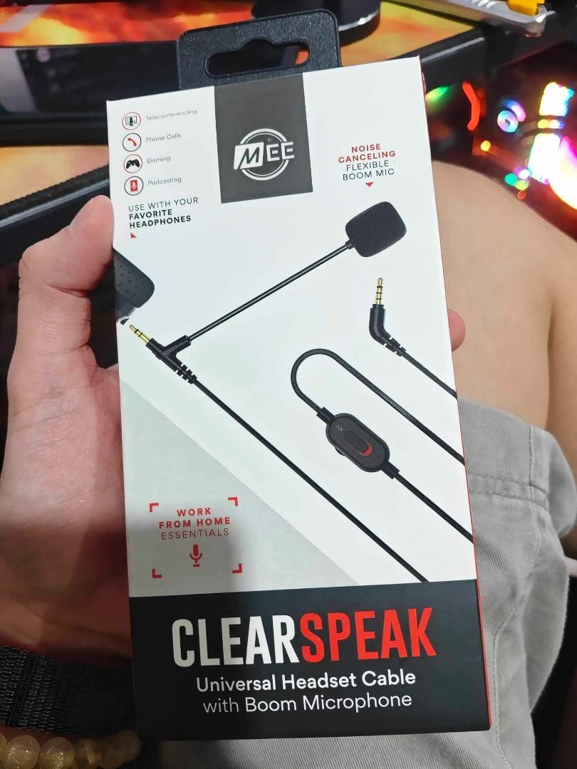 MEE AUDIO CLEARSPEAK UNIVERSAL HEADSET CABLE with BOOM MICROPHONE Alternative to Vmoda Boom Mic Philips SHP9500 and XM4