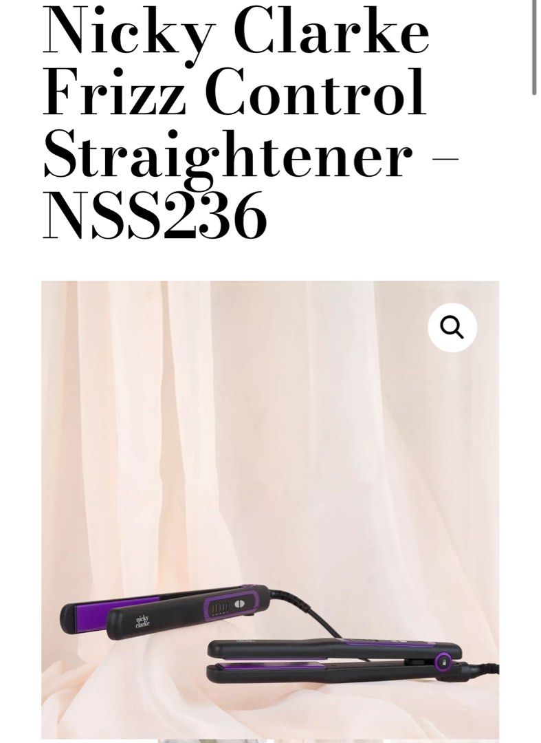 Nicky Clarke Frizz Control Straightener NSS236 Beauty Personal Care Hair on Carousell