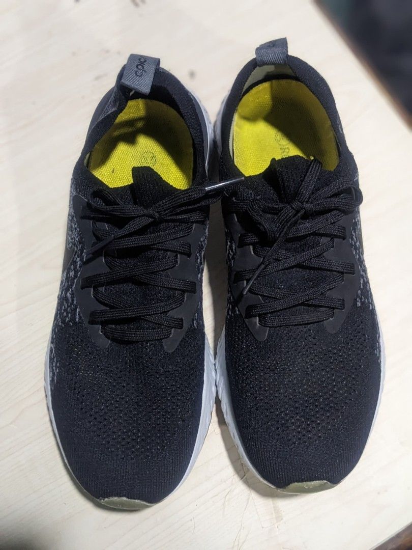 NIKE EPIC REACT FLYKNIT BLACK 5.5UK Men s Fashion Footwear Sneakers on Carousell