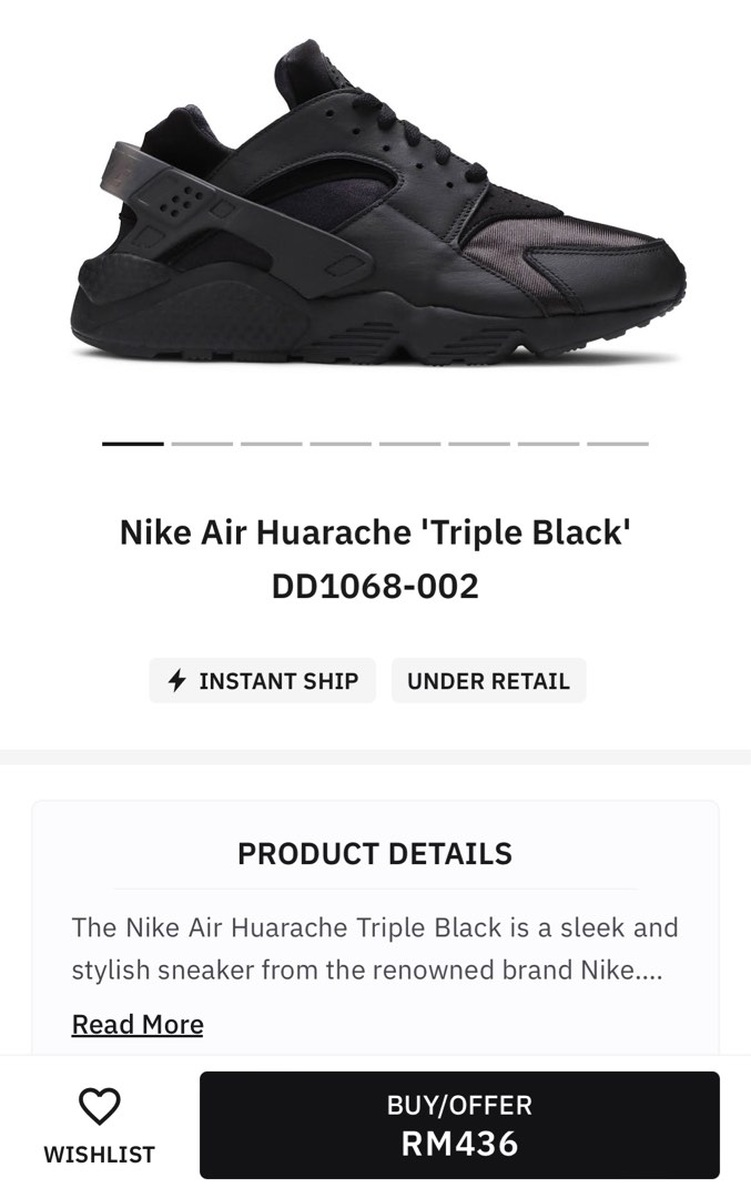 Nike huarache triple black uk top