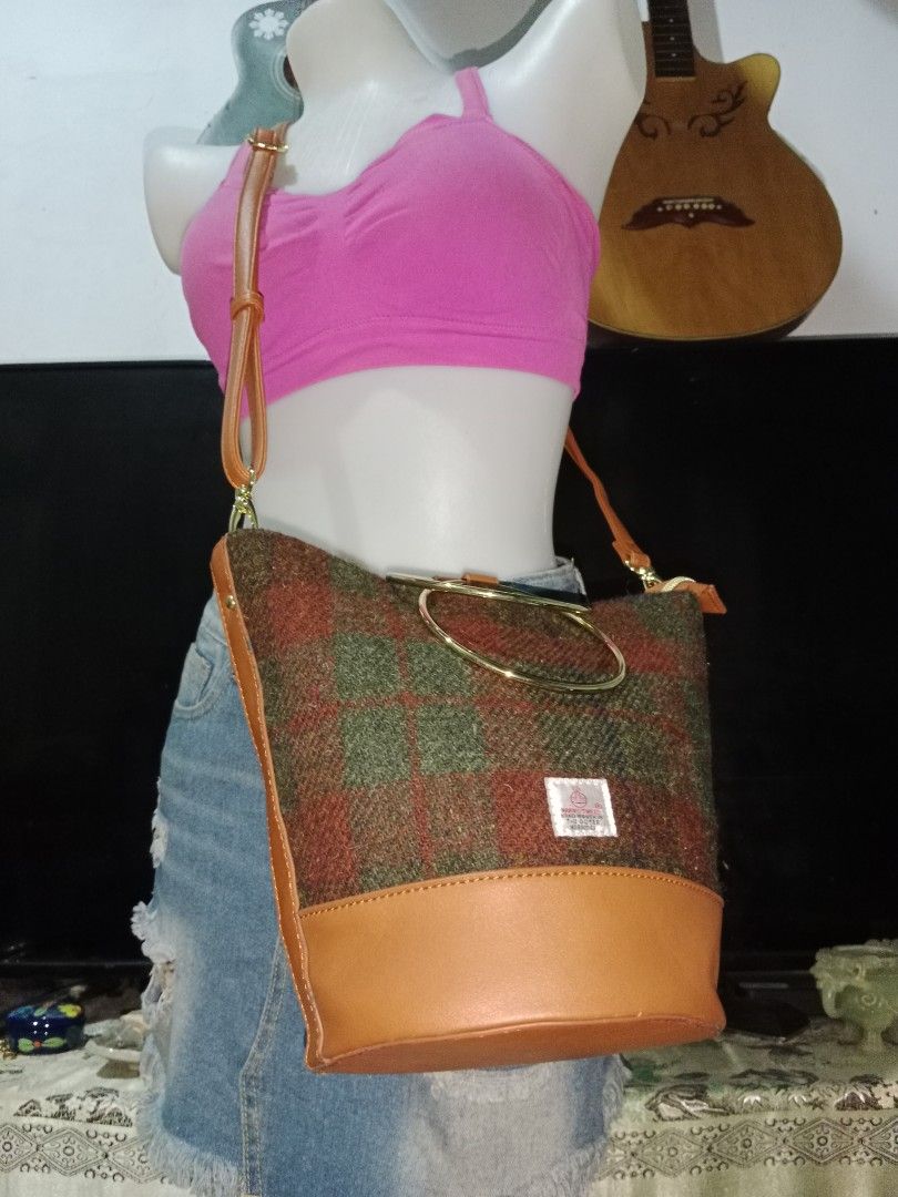 Harris tweed bucket bag clearance