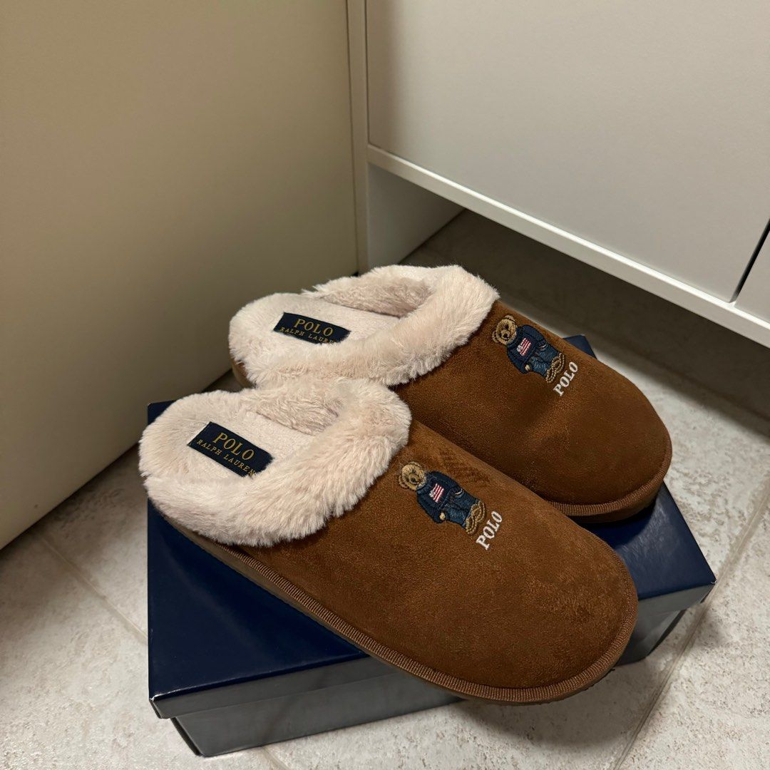 Ralph lauren teddy bear slippers clearance