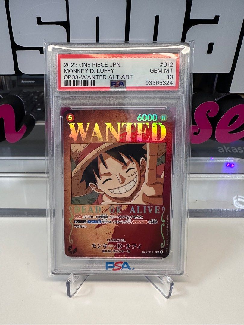 PSA10 One Piece Card Luffy Wanted Sp Special Sr St01-012 BGS10 TCG OPCG 路飛  海賊王 卡 通緝令