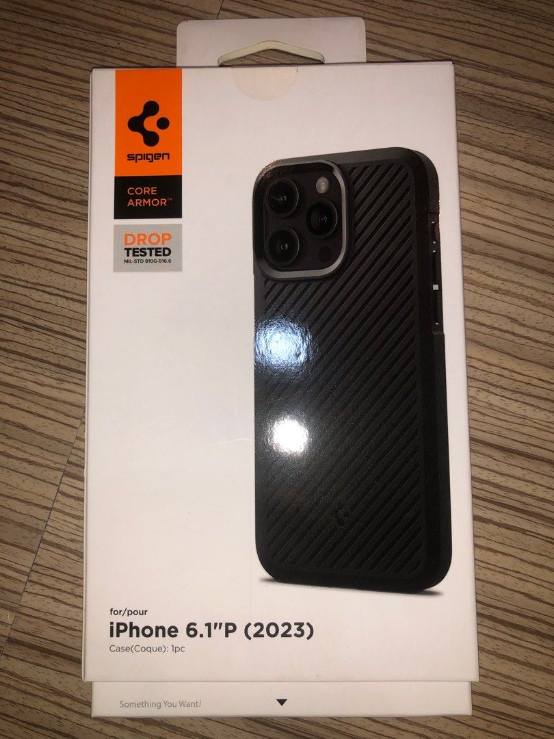 Spigen Core Armor iPhone 15 Pro Black (Category: Cases & Sleeves) located in Manila. Submitted by engr.lee (Listing ID 1316178986, Image 1). Description: Spigen Core Armor iPhone 15 Pro Used only for two days No issue PM for more infos.