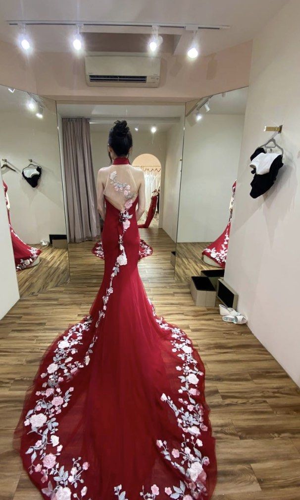 TGW The Gown Warehouse Wedding Cheongsam (rental), Women's Fashion