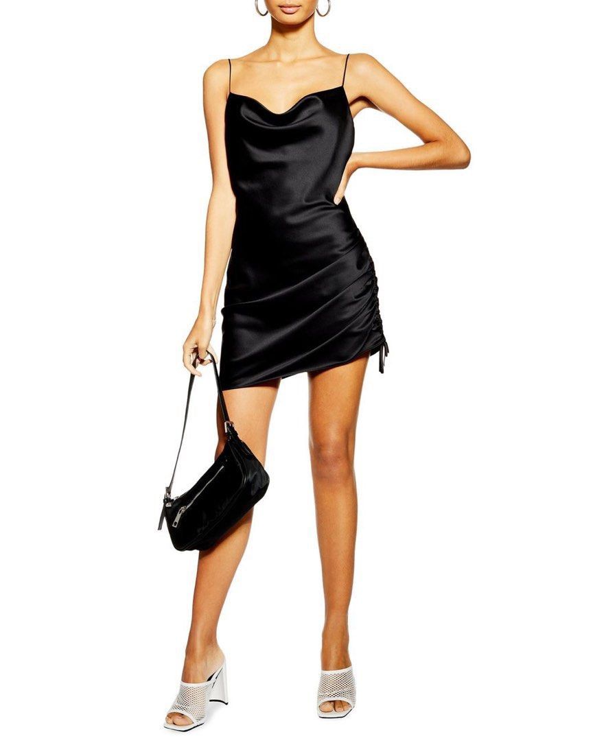 Topshop ruched slip dress store