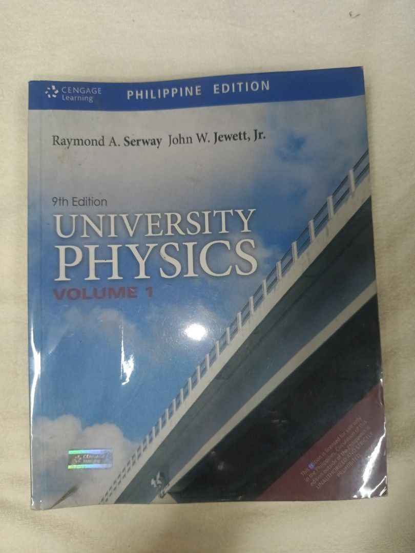 University Physics 9th ed Vol 1 and Vol 2 (Category: Textbooks) located in San Juan City. Submitted by sparkjoy4 (Listing ID 1316081585, Image 1). Description: University Physics 9th edition Volume 1 Philippine Edition Clean pages with plastic cover.