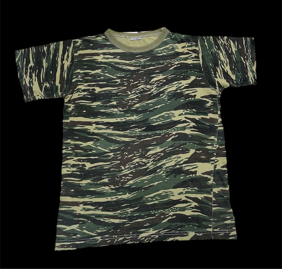 Combinaison Militaire Vintage American Field – Tiger Stripe Camouflage, Manches Longues, Taille XL