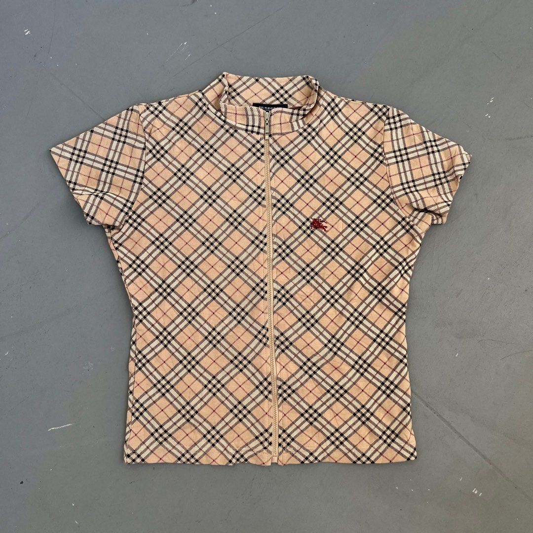 Burberry vintage shirt zip top