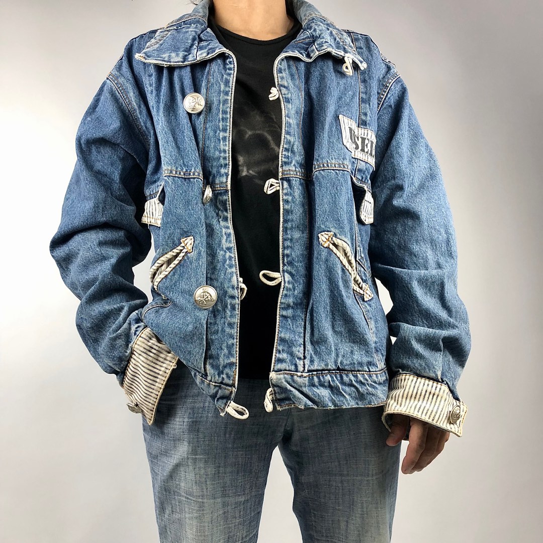 Vintage GET USED By Elie Heavy Denim Jacket Circa 1980 s Men s Fashion Coats Jackets and Outerwear on Carousell