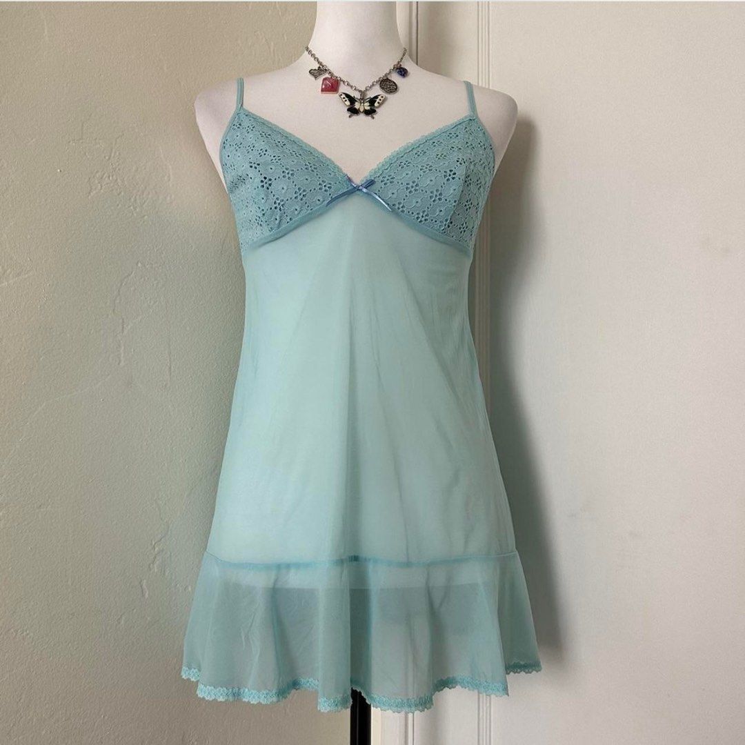 vintage victoria secret babydoll slip dress in blue Women s Fashion Dresses Sets Evening dresses gowns on Carousell