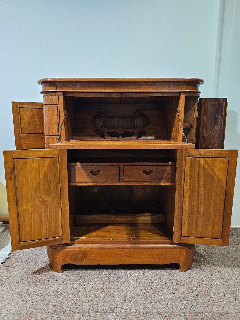 Vintage wine cabinet Furniture Home Living Furniture Shelves Cabinets Racks on Carousell