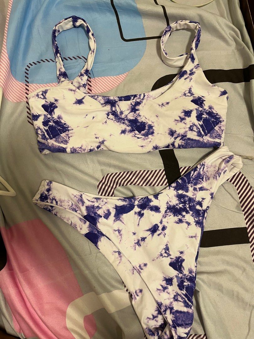 Zaful Bikini white and purple Women s Fashion Swimwear Bikinis Swimsuits on Carousell