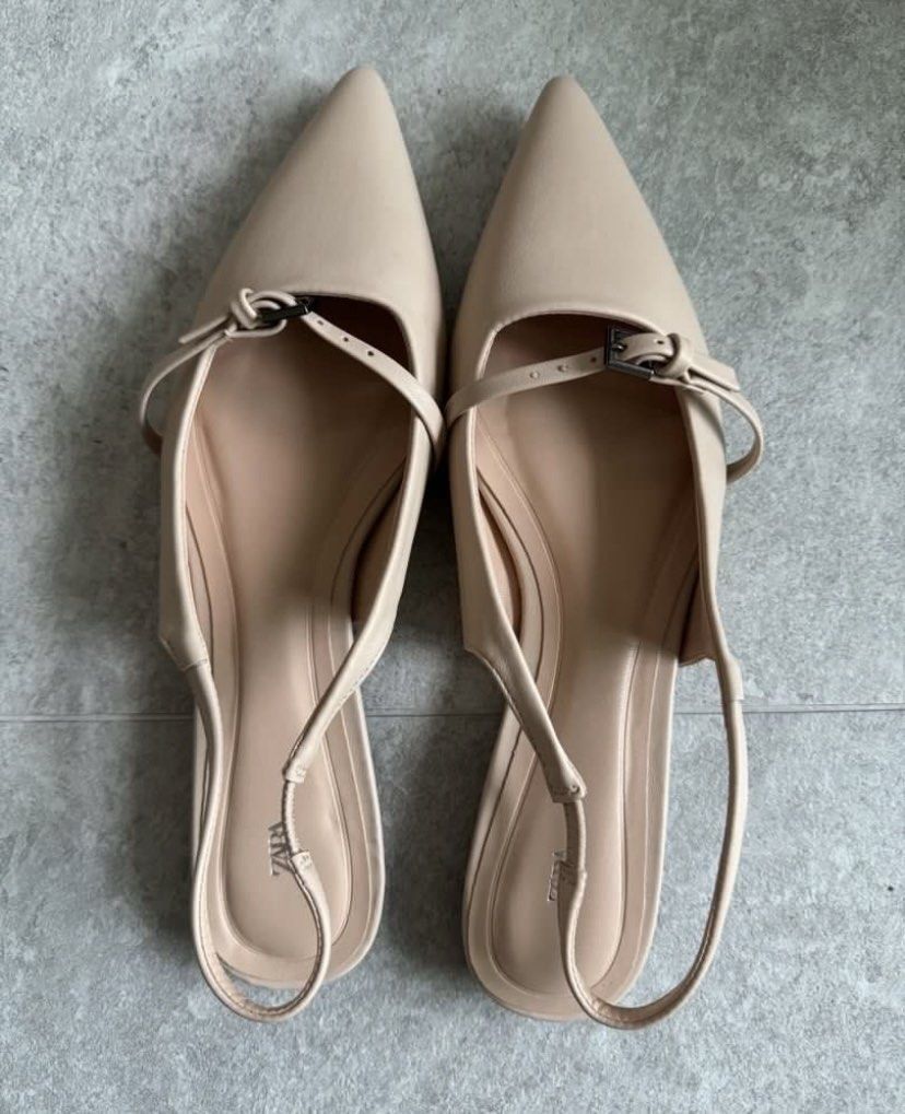 Zara nude flats outlet