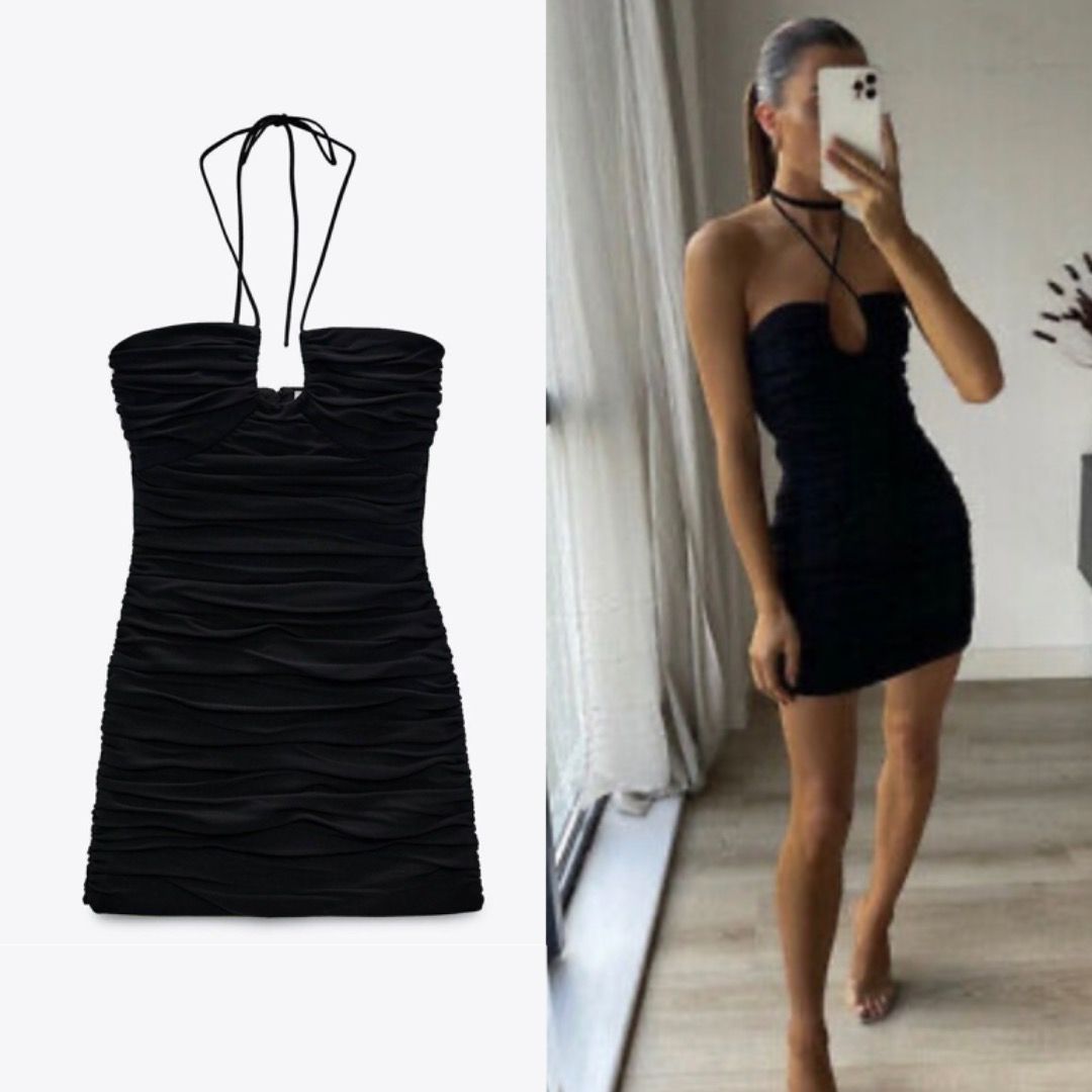 midriff cut out dress La Femme 30977 style_A21DR0370017 Size:Medium/Shoe Size 7-12 / Sock Size 9.5-11.5 / EU Shoe Size 39-48 Lace Up Back Frosty Dress – Only