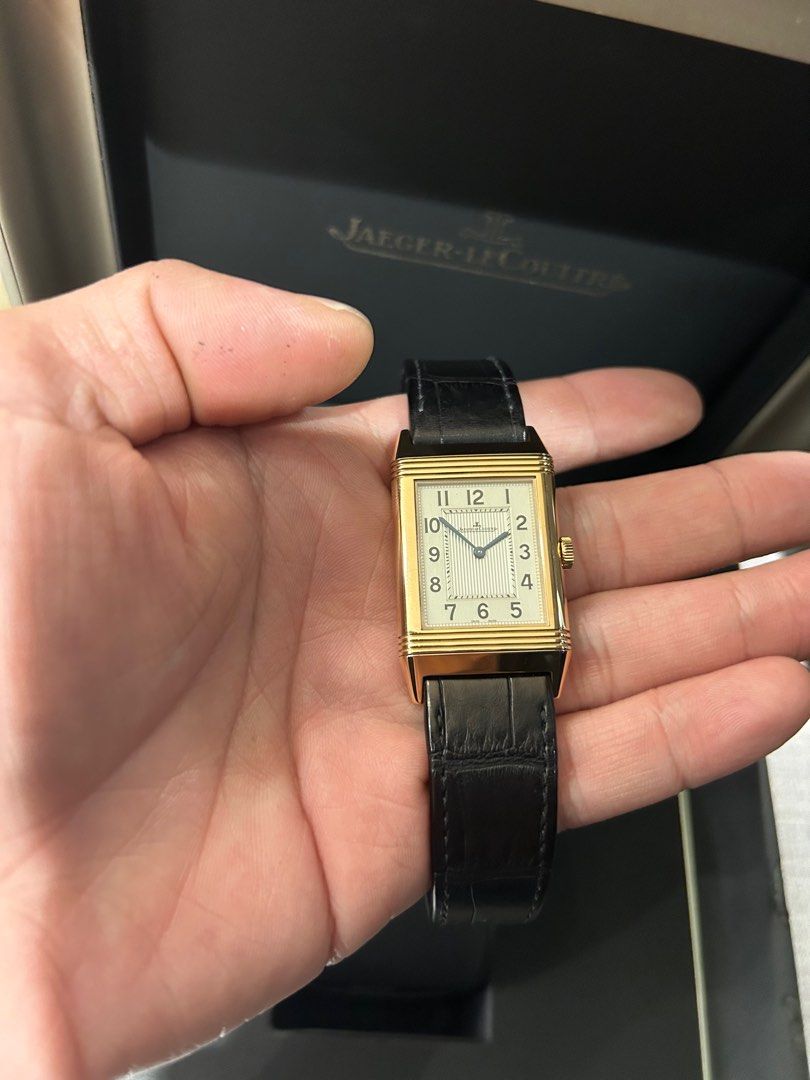 ✓公價$125,000 18K玫瑰金藍鋼指針手動上鏈JAEGER LECOULTRE REVERSO