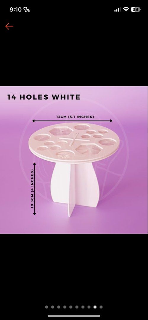 Acrylic Makeup Brush Drying Rack Holder (14 holes) (Category: Makeup) located in Quezon City. Submitted by arkideclutters (Listing ID 1316268134, Image 2). Description: Bought it from Crafted Vegan Brushes for 250 Used once only.