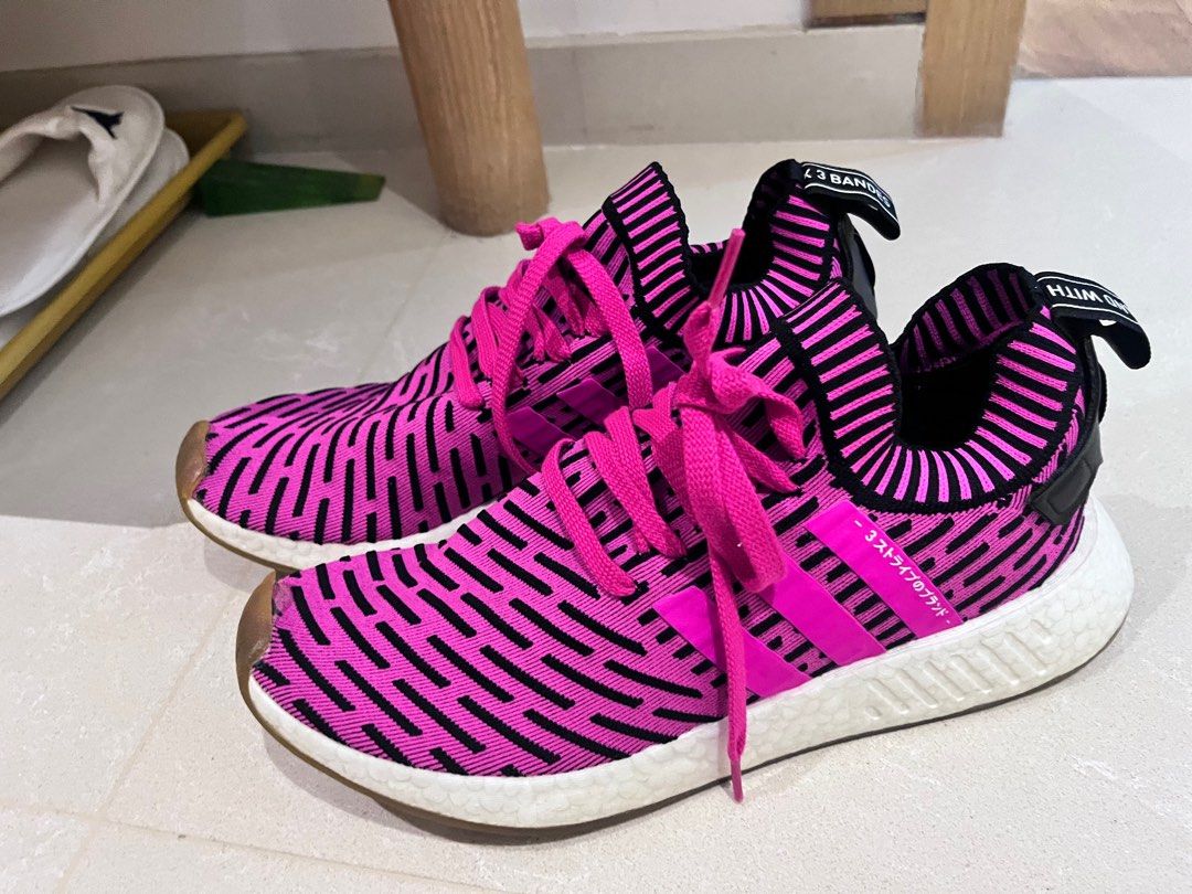 Adidas NMD R2 PK Primeknit Japan Shock Pink Black Men s Fashion Footwear Sneakers on Carousell