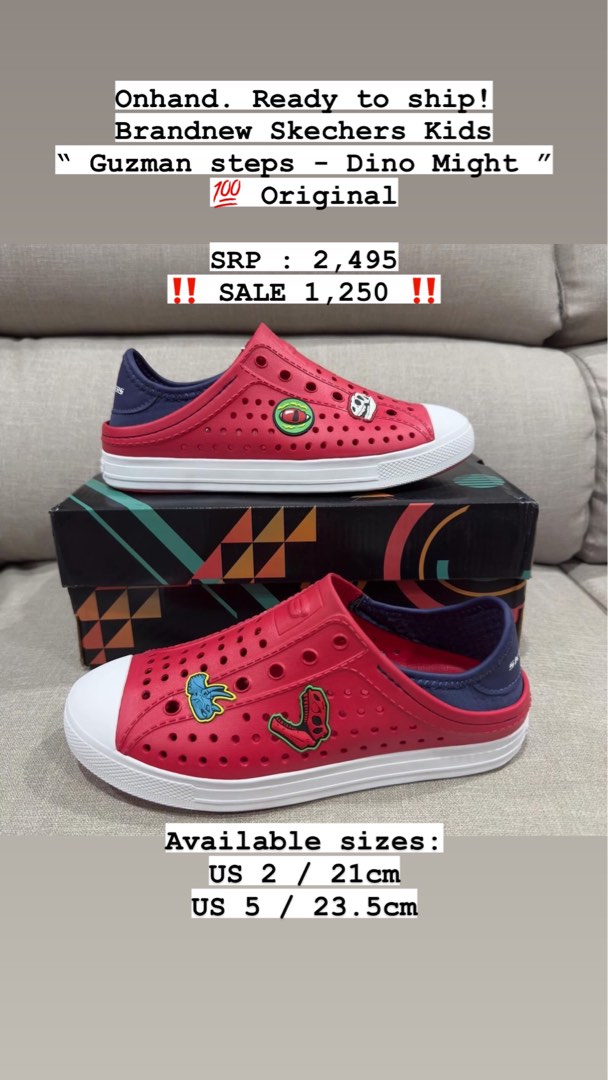 Brandnew Skechers Kids Guzman steps Dino Might Red Babies Kids Babies Kids Fashion on Carousell