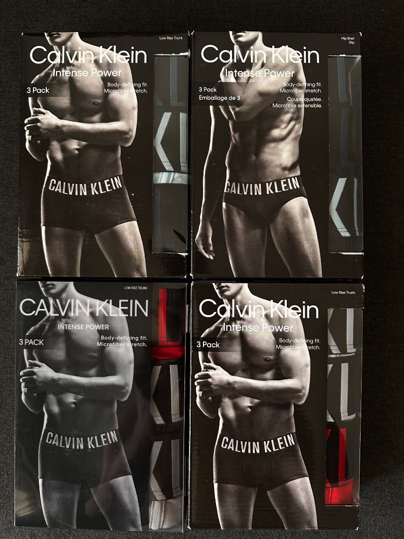 Calvin Klein Intense Power Microfiber 3 Pack Low Rise Hip Briefs Trunks size S Men s Fashion Bottoms New Underwear on Carousell