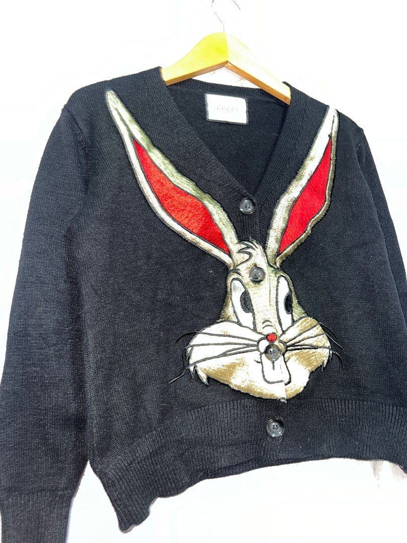 Cardigan rabbit by Gucci Fesyen Wanita Pakaian Wanita Atasan di Carousell