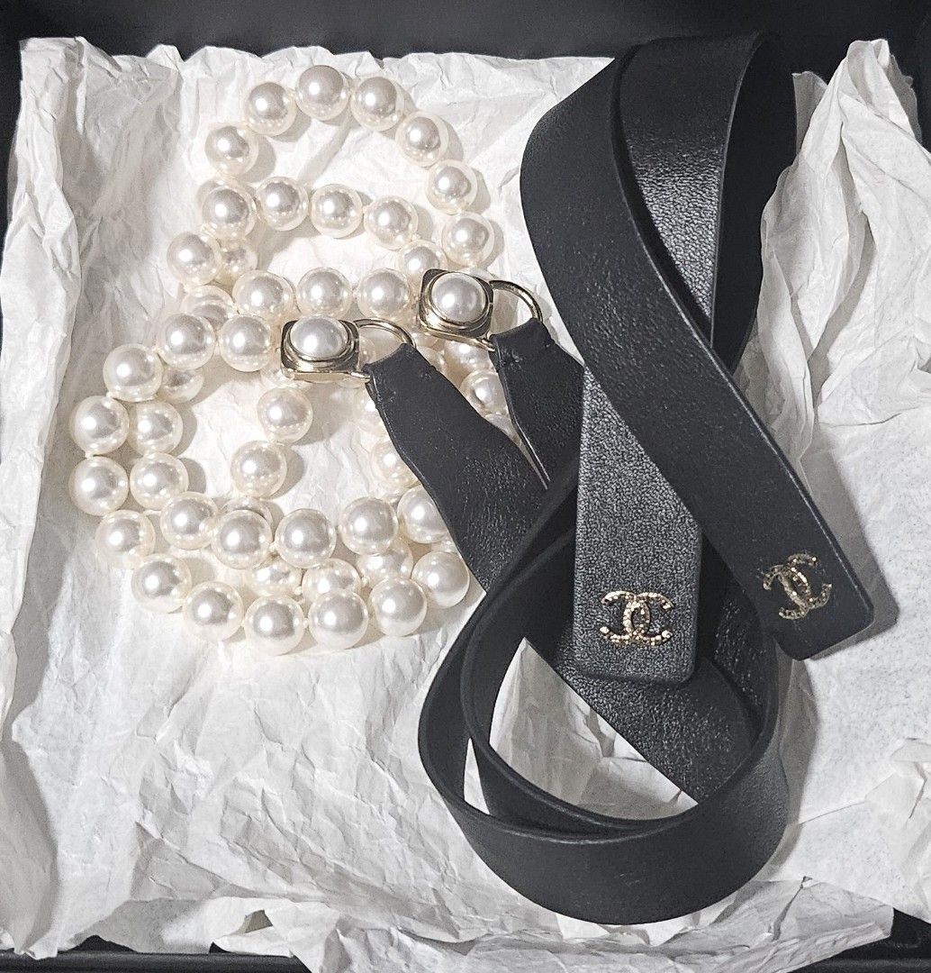 Chanel belt pearl hotsell