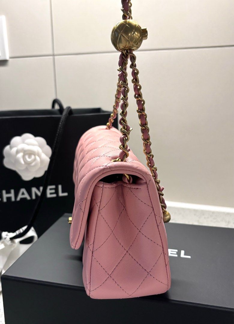 Chanel Pearl Crush Mini Rectangular Flap Dark Pink Lambskin Brushed ...