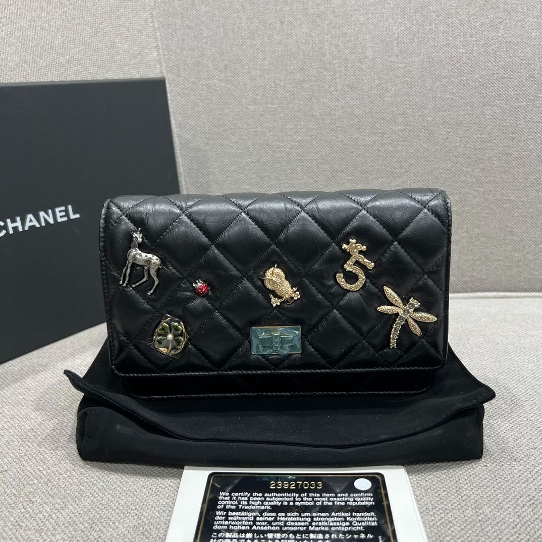 Chanel Lucky Charms Reissue Wallet in Black, Luxury, Bags