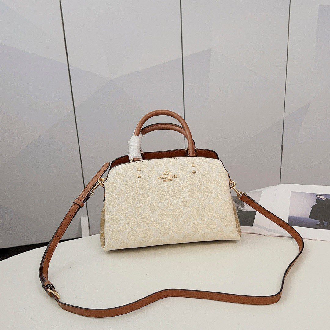 Coach Mini Lillie Carryall In Blocked Signature Canvas Women Crossbody Sling Shoulder Bag