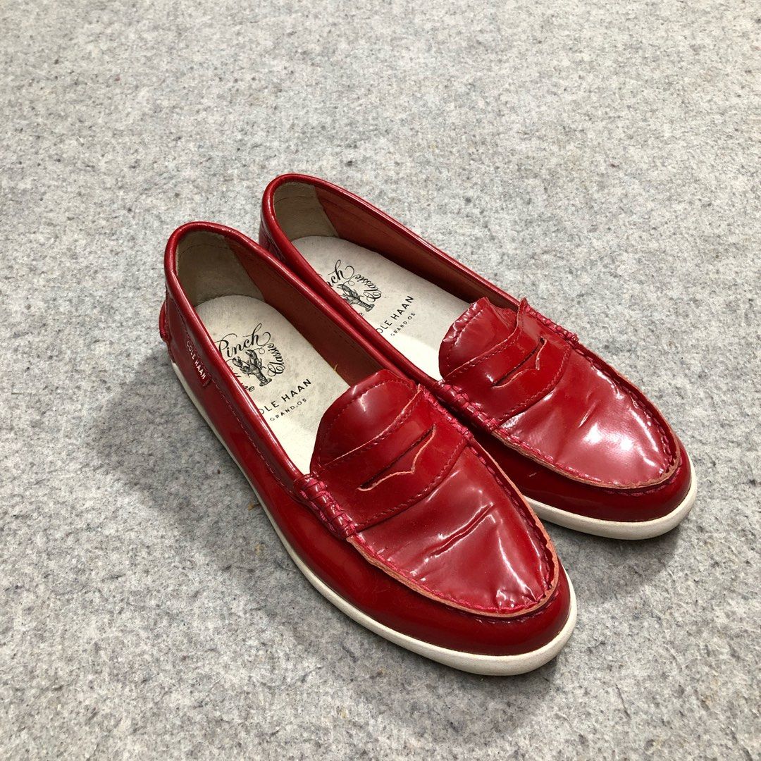 Cole haan red patent leather loafers clearance