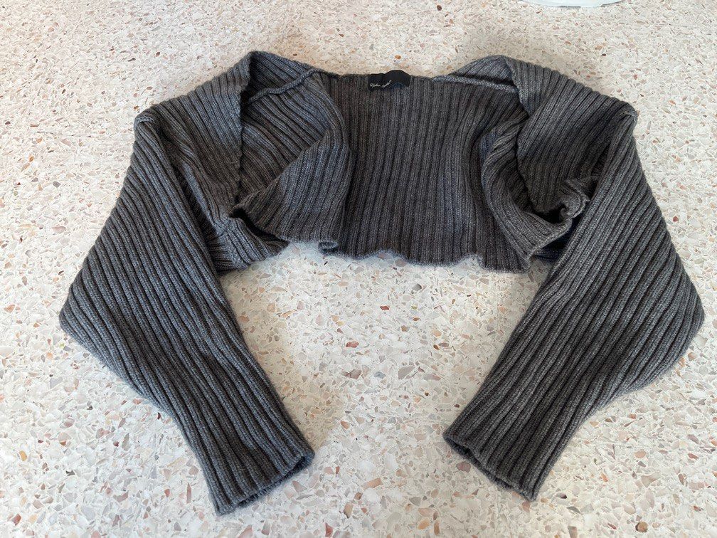dark grey bolero cardigan