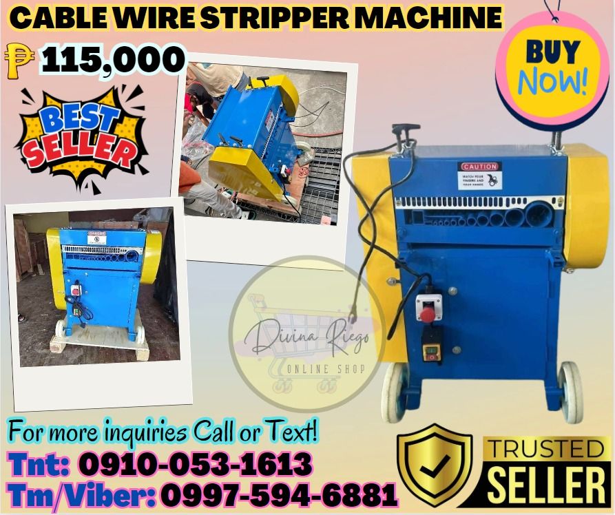 Double Blade Cable Wire Stripper Machine For Sale Today (Category: Construction Tools & Equipment) located in Caloocan City. Submitted by ayabheldiane-20162 (Listing ID 1316356496, Image 1). Description: 🌏 We Can Deliver Nationwide 👉 AP Cargo, LBC, Lalamove & etc. 🔥 Cable Wire Stripper Machine (Double Blade) Price: 115,000 Name: Wire Stripping Machine Double Blade Model: V-KOA Power: 3kw Capacity: 30m/min Net weight: 185kg Machine size: 600*50