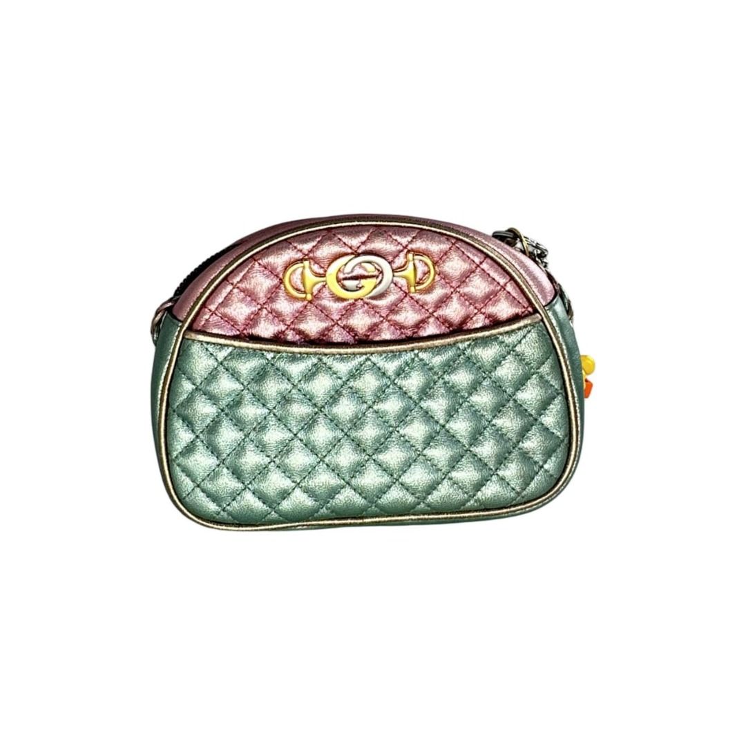 Pink and green gucci purse best sale
