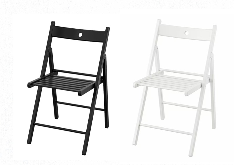 IKEA Black and White 2chairs set, Furniture & Home Living, Furniture ...