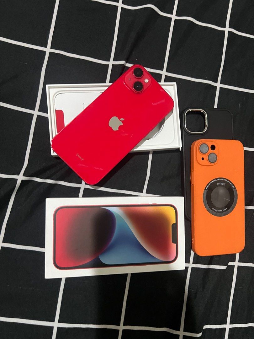 Iphone 14 plus 128gb fu (Category: iPhone 14 Series) located in Quezon City. Submitted by tyler8. (Listing ID 1316411550, Image 1). Description: Iphone 14 plus 128gb Factory unlocked “Product red” -31,850 (Slightly nego) Open for swap (ios) In good condition 86% battery health All are perfectly working Included: •Box itself •Type c • 2 casing •Manual Strictly for meetup! Around Marikina nearby, Quezon city cubao, uptc. .