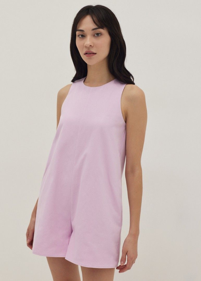 Love Bonito Aina Cotton Twill Lilac Romper, Women's Fashion