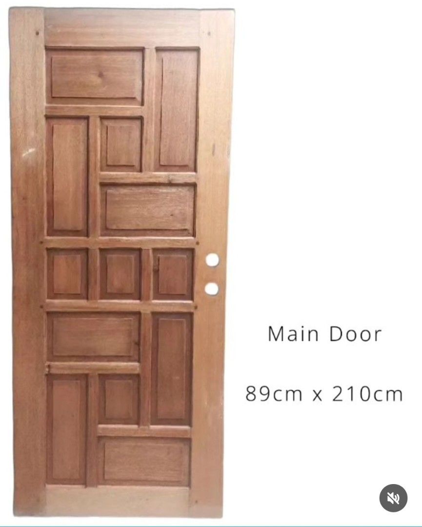 Main Door (Category: Locks, Doors & Gates) located in Manila. Submitted by nvodega (Listing ID 1316385558, Image 1). Description: Used main door. Solid wood. With 2 hole knobs. Minimalist design..