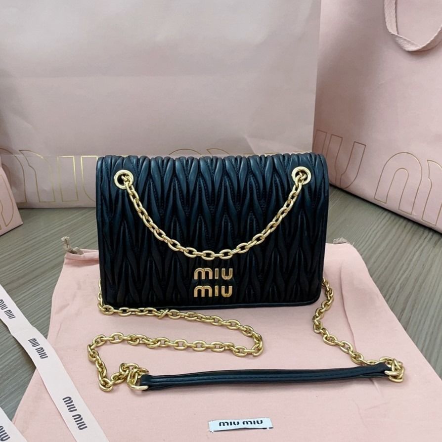 Miu Miu Matelasse Chain Linked Mini Crossbody Bag