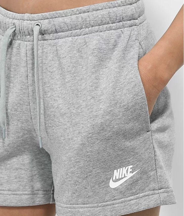 Nike Sportswear Club Essential Grey Fleece Sweat Shorts Women s Fashion Activewear on Carousell