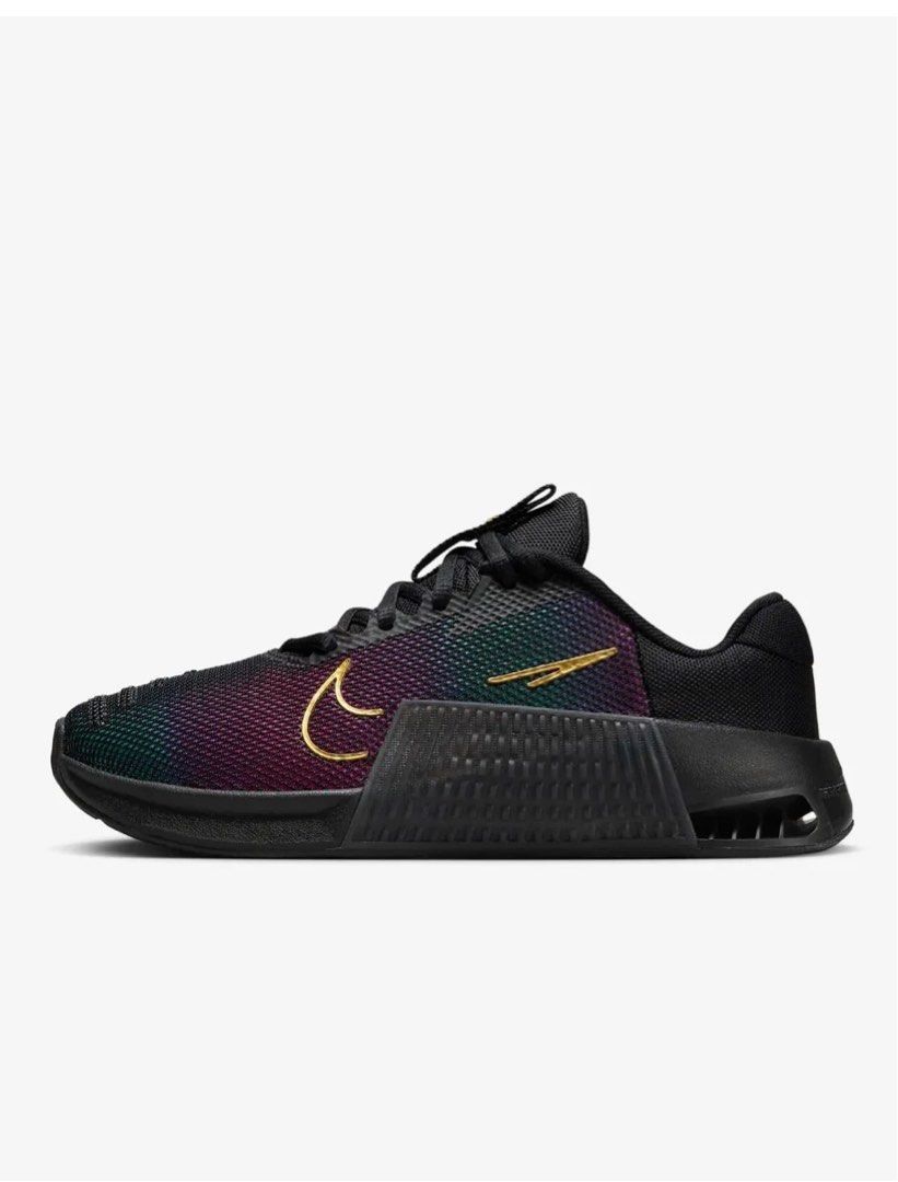 NIKE Women s Metcon 9 PRM Black Fireberry Metallic Gold Women s Fashion Footwear Sneakers on Carousell